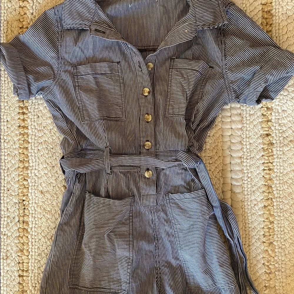 Super cute black & white striped playsuit / romper